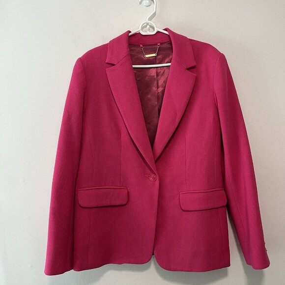 Trina Turk NWT One Button Hot Pink Pistache Jacket Blazer Size 14 - Picture 1 of 6